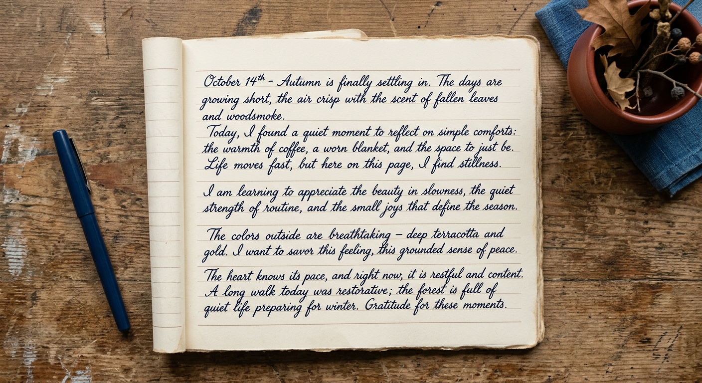 Handwritten journal page being scanned